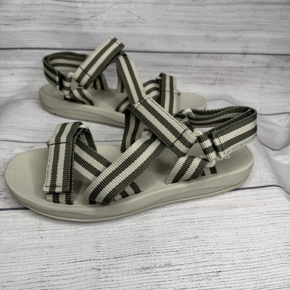 Camper Women's Size 40 10 Gray Green Natural Match Flat‎ Strappy Sandal